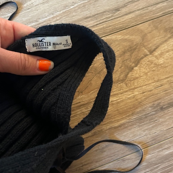 Hollis tee black ribbed soft dress with slit - Picture 4 of 4